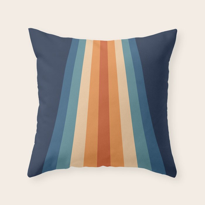 70's Retro Stripes Throw Pillow