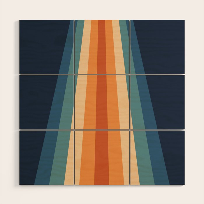 70's Retro Stripes Wood Wall Art