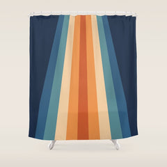 70's Retro Stripes Shower Curtain