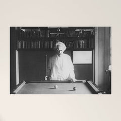 1891 Mark Twain playing billiards, pool black and white vintage photograph / photography Welcome Mat