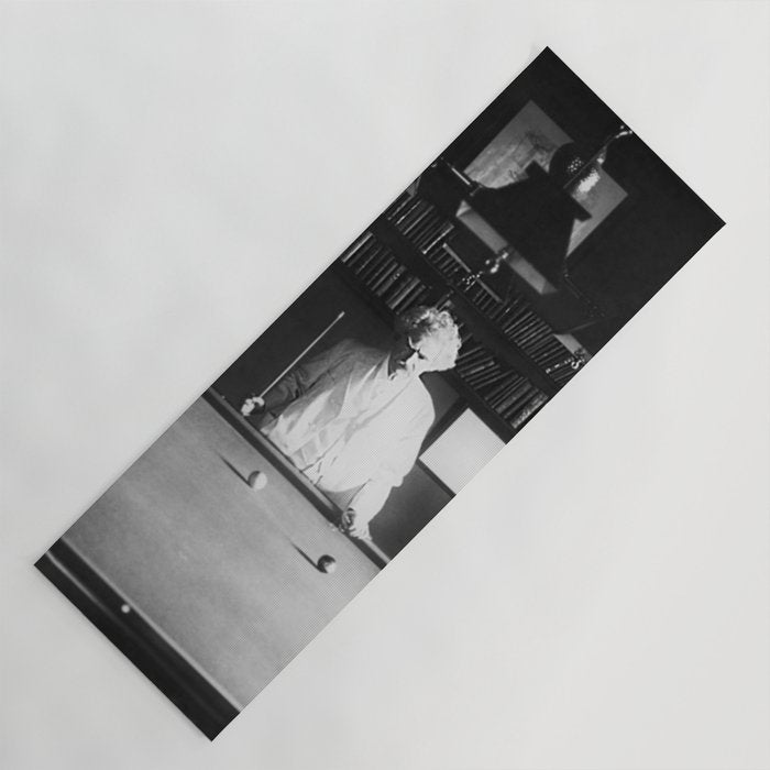 1891 Mark Twain playing billiards, pool black and white vintage photograph / photography Yoga Mat