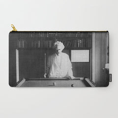 1891 Mark Twain playing billiards, pool black and white vintage photograph / photography Carry All Pouch