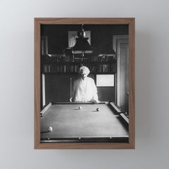 1891 Mark Twain playing billiards, pool black and white vintage photograph / photography Mini Art Print