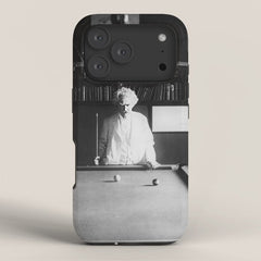 1891 Mark Twain playing billiards, pool black and white vintage photograph / photography iPhone Case