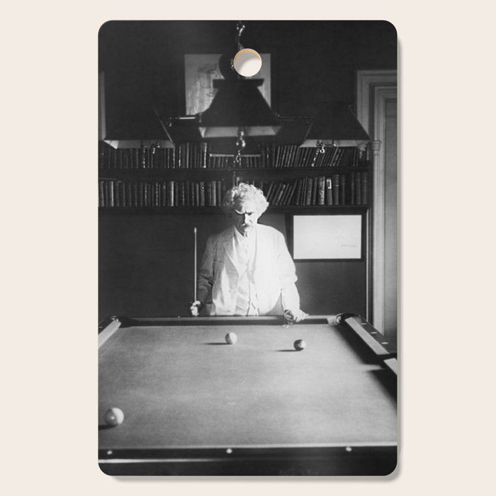 1891 Mark Twain playing billiards, pool black and white vintage photograph / photography Cutting Board