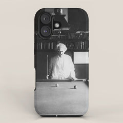 1891 Mark Twain playing billiards, pool black and white vintage photograph / photography iPhone Case