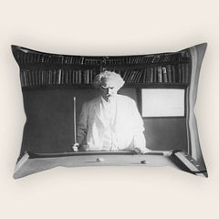 1891 Mark Twain playing billiards, pool black and white vintage photograph / photography Rectangular Pillow