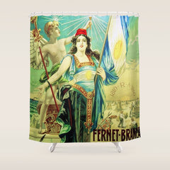 1910 Fernet Branca Liqueur Aperitif Advertisement Poster Print Shower Curtain