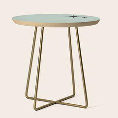 1950s Atomic Age Minimalist Starburst Pair in Black and 50s Celadon Teal Solid Side Table