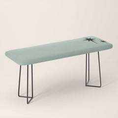 1950s Atomic Age Minimalist Starburst Pair in Black and 50s Celadon Teal Solid Bench