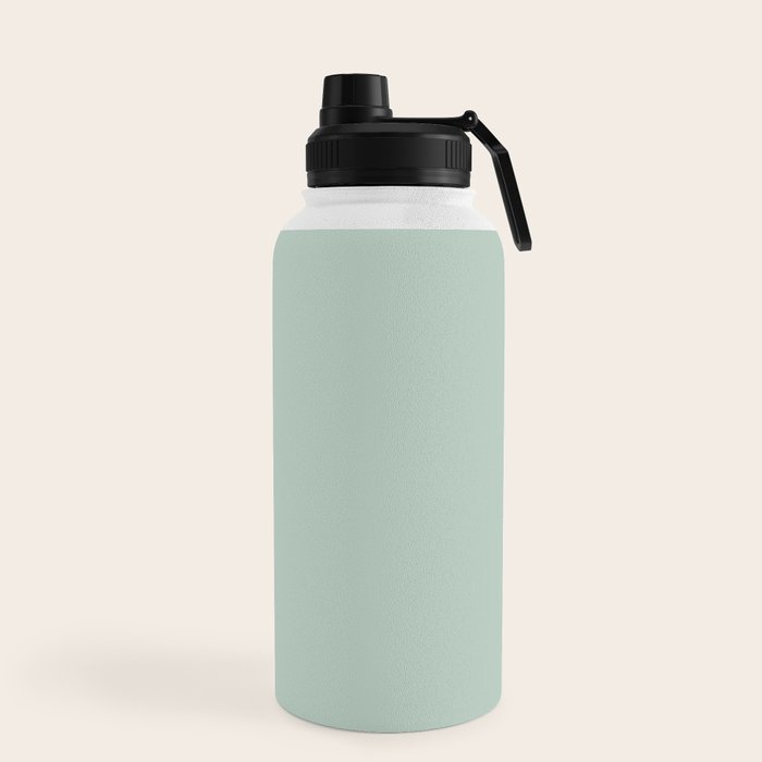 1950s Atomic Age Minimalist Starburst Pair in Black and 50s Celadon Teal Solid Water Bottle