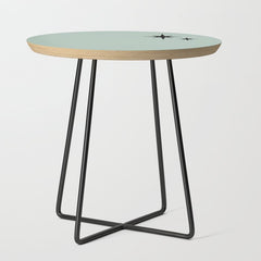1950s Atomic Age Minimalist Starburst Pair in Black and 50s Celadon Teal Solid Side Table