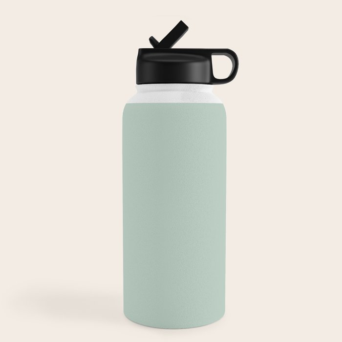 1950s Atomic Age Minimalist Starburst Pair in Black and 50s Celadon Teal Solid Water Bottle