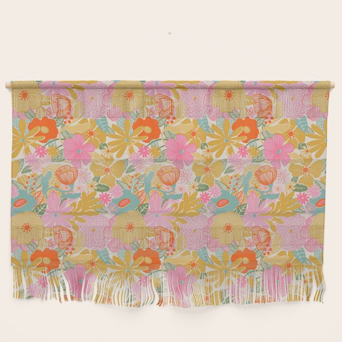 60's Retro Floral Wall Hanging