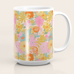 60's Retro Floral Coffee Mug