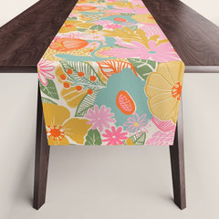 60's Retro Floral Table Runner