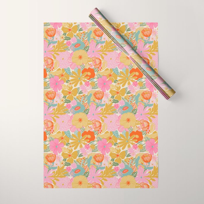 60's Retro Floral Wrapping Paper