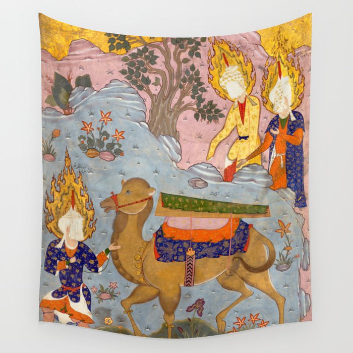 "Coffin of Imam 'Ali", Folio from a Falnama (The Book of Omens) of Ja'far al-Sadiq Wall Tapestry