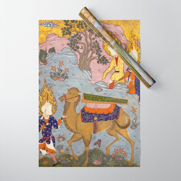 "Coffin of Imam 'Ali", Folio from a Falnama (The Book of Omens) of Ja'far al-Sadiq Wrapping Paper