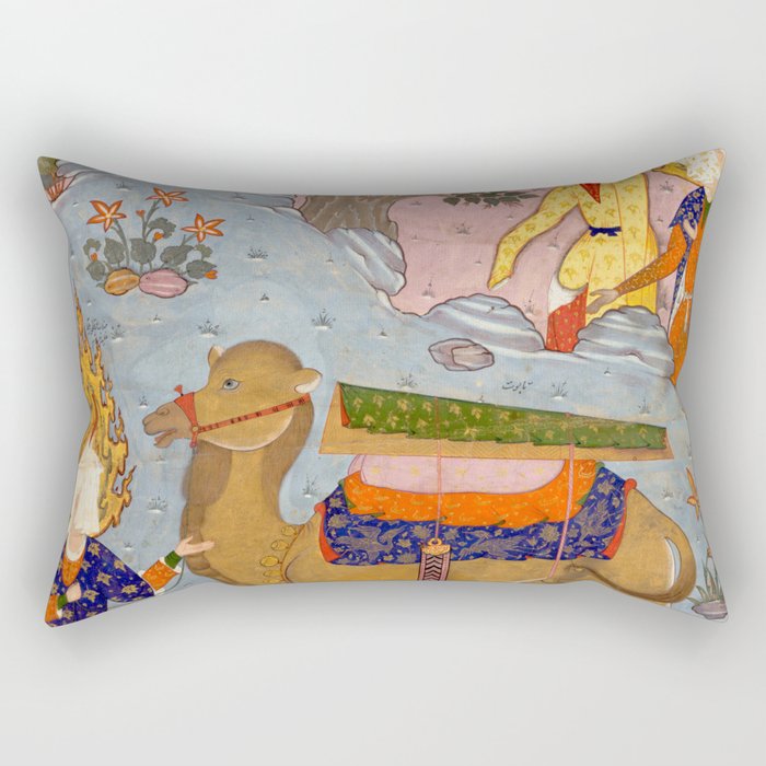 "Coffin of Imam 'Ali", Folio from a Falnama (The Book of Omens) of Ja'far al-Sadiq Rectangular Pillow