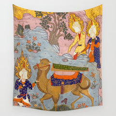 "Coffin of Imam 'Ali", Folio from a Falnama (The Book of Omens) of Ja'far al-Sadiq Wall Tapestry