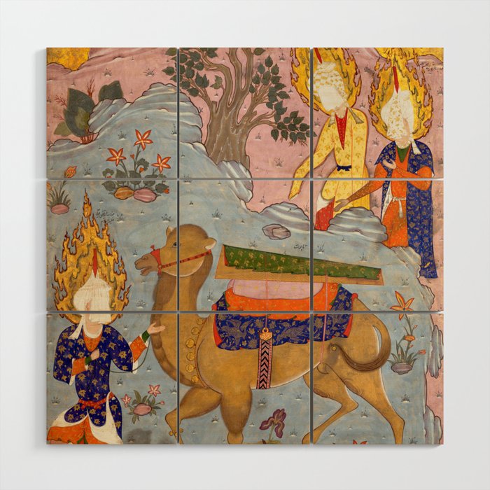 "Coffin of Imam 'Ali", Folio from a Falnama (The Book of Omens) of Ja'far al-Sadiq Wood Wall Art