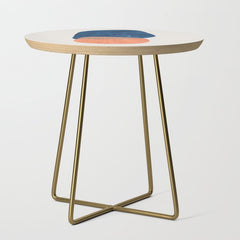 Twins' Minimalist Modern Mid Century Colorful Navy Blue Tan Shapes by Ejaaz Haniff Side Table