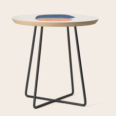 Twins' Minimalist Modern Mid Century Colorful Navy Blue Tan Shapes by Ejaaz Haniff Side Table
