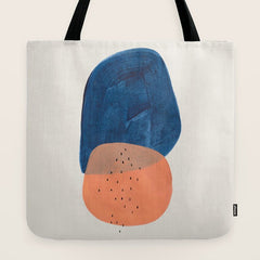 Twins' Minimalist Modern Mid Century Colorful Navy Blue Tan Shapes by Ejaaz Haniff Tote Bag