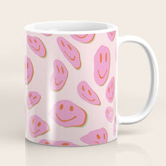 70s retro pink smiles pattern  Coffee Mug