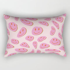 70s retro pink smiles pattern  Rectangular Pillow