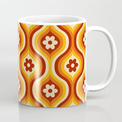 70s Groovy Daisy Ovals Pattern Coffee Mug