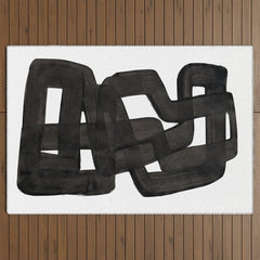 Boulder' Mid Century Modern Fun Abstract Shapes  Outdoor Rug