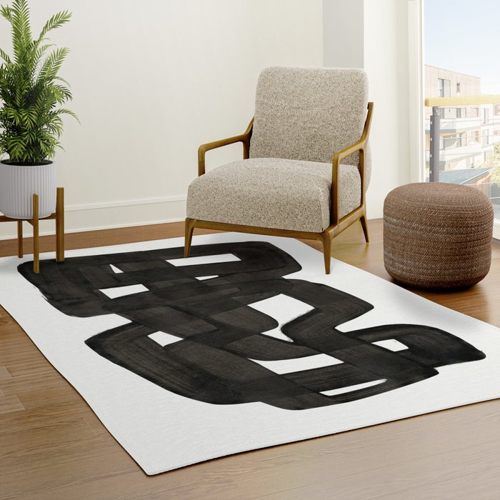 Boulder' Mid Century Modern Fun Abstract Shapes  Rug