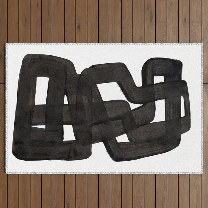 Boulder' Mid Century Modern Fun Abstract Shapes  Outdoor Rug