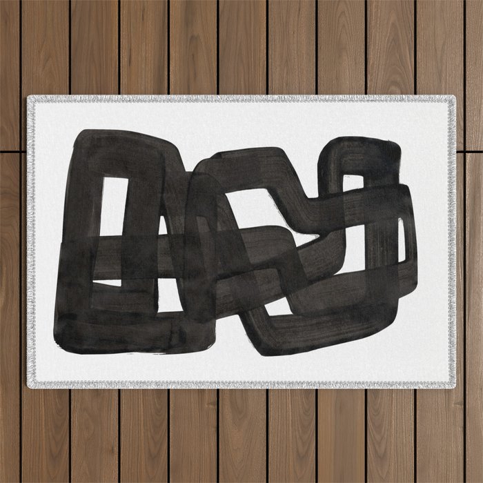 Boulder' Mid Century Modern Fun Abstract Shapes  Outdoor Rug