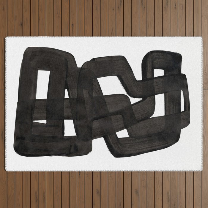 Boulder' Mid Century Modern Fun Abstract Shapes  Outdoor Rug