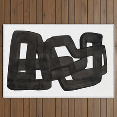 Boulder' Mid Century Modern Fun Abstract Shapes  Outdoor Rug