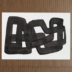 Boulder' Mid Century Modern Fun Abstract Shapes  Outdoor Rug