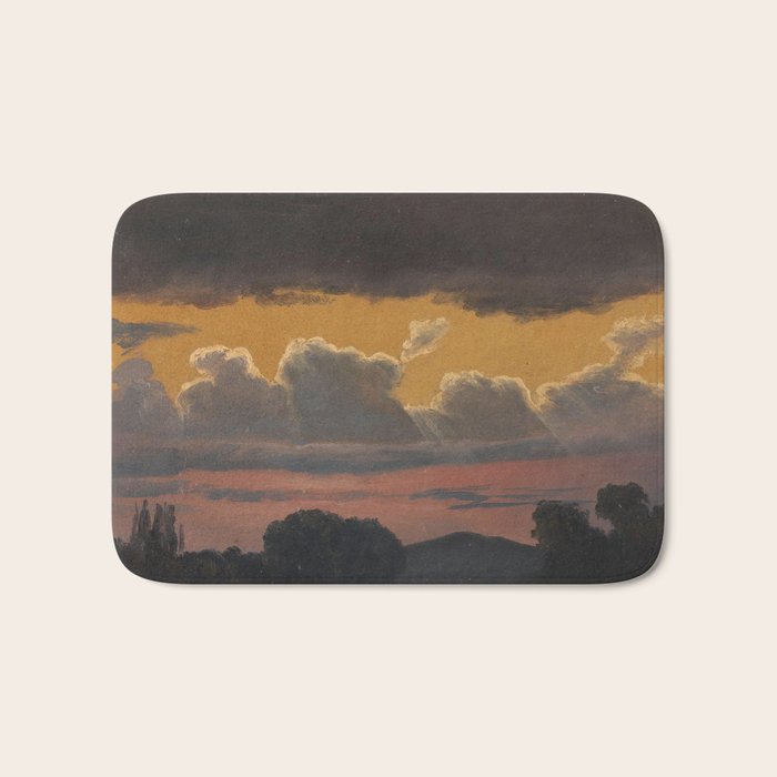 "Cloud Study over Landscape" by Knud Baade, 1838 Bath Mat