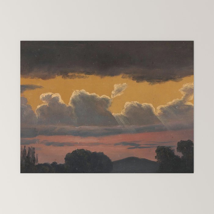 "Cloud Study over Landscape" by Knud Baade, 1838 Mini Art Print