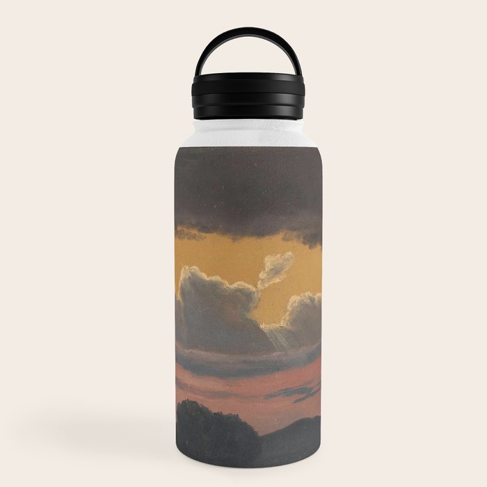 "Cloud Study over Landscape" by Knud Baade, 1838 Water Bottle