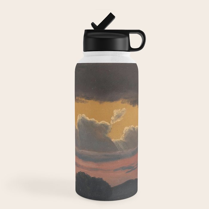 "Cloud Study over Landscape" by Knud Baade, 1838 Water Bottle