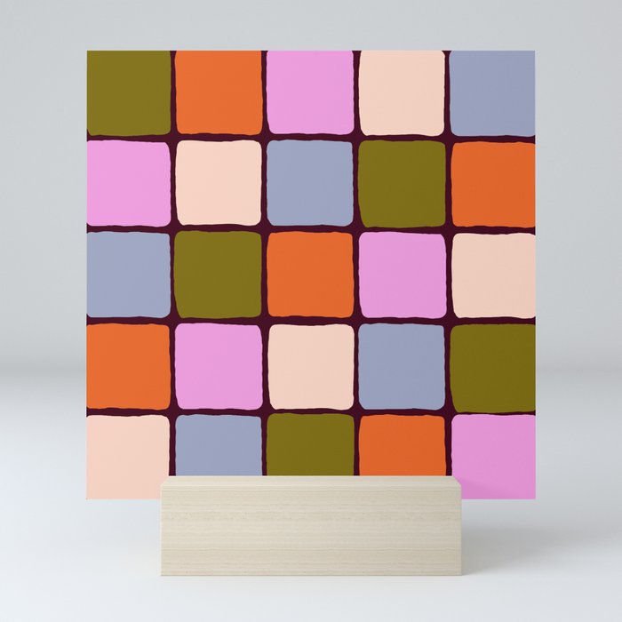 1970s Disco Dancefloor Checkerboard Pattern Mini Art Print