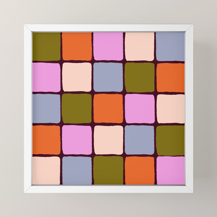 1970s Disco Dancefloor Checkerboard Pattern Mini Art Print