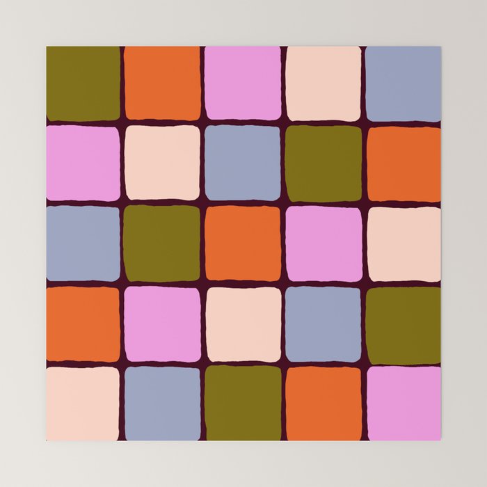 1970s Disco Dancefloor Checkerboard Pattern Mini Art Print