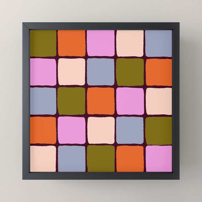 1970s Disco Dancefloor Checkerboard Pattern Mini Art Print