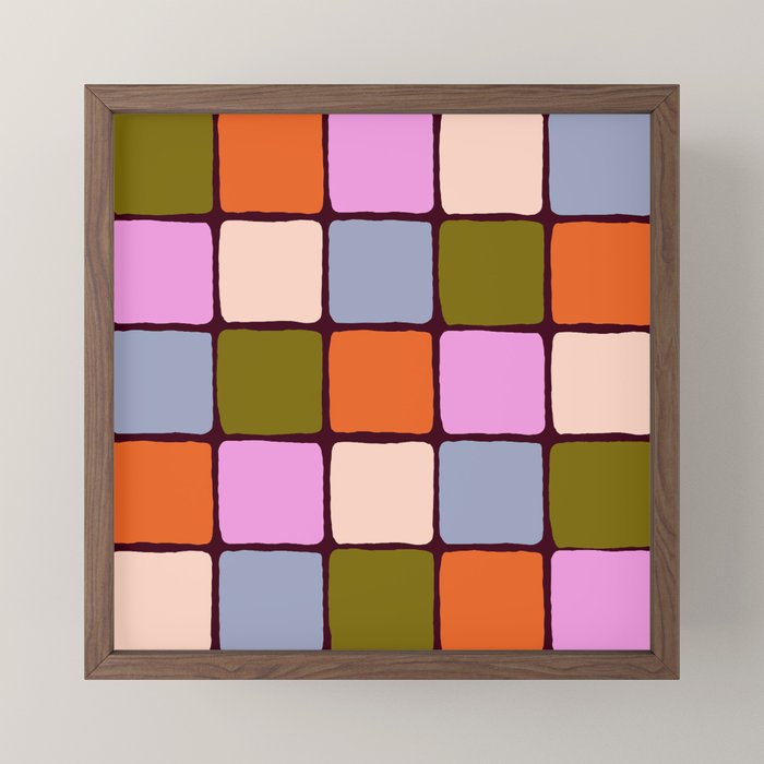 1970s Disco Dancefloor Checkerboard Pattern Mini Art Print