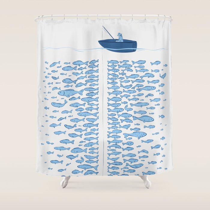 217 Finicky Fish (plenty of fish in the sea) Shower Curtain