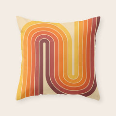 70s Retro Vintage Style Geometric Design 371 Autumn Throw Pillow